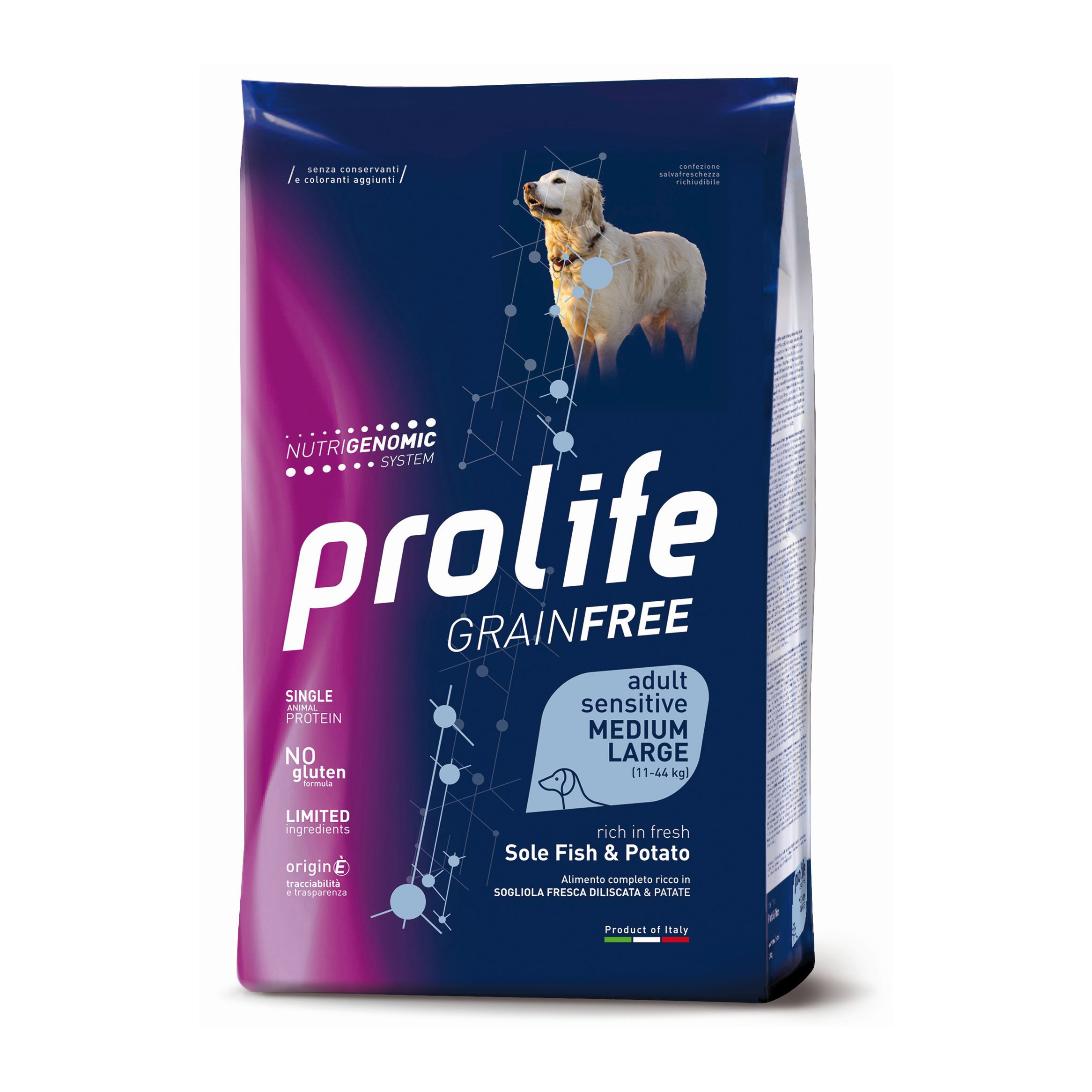 Grain Free Adult Sensitive Sole Fish & Potato - Medium/Large
