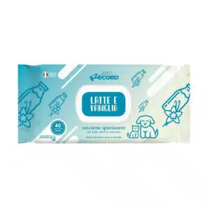 Record Salviette Detergenti con Antibatterico per Cani 40 pz LATTE E VANIGLIA