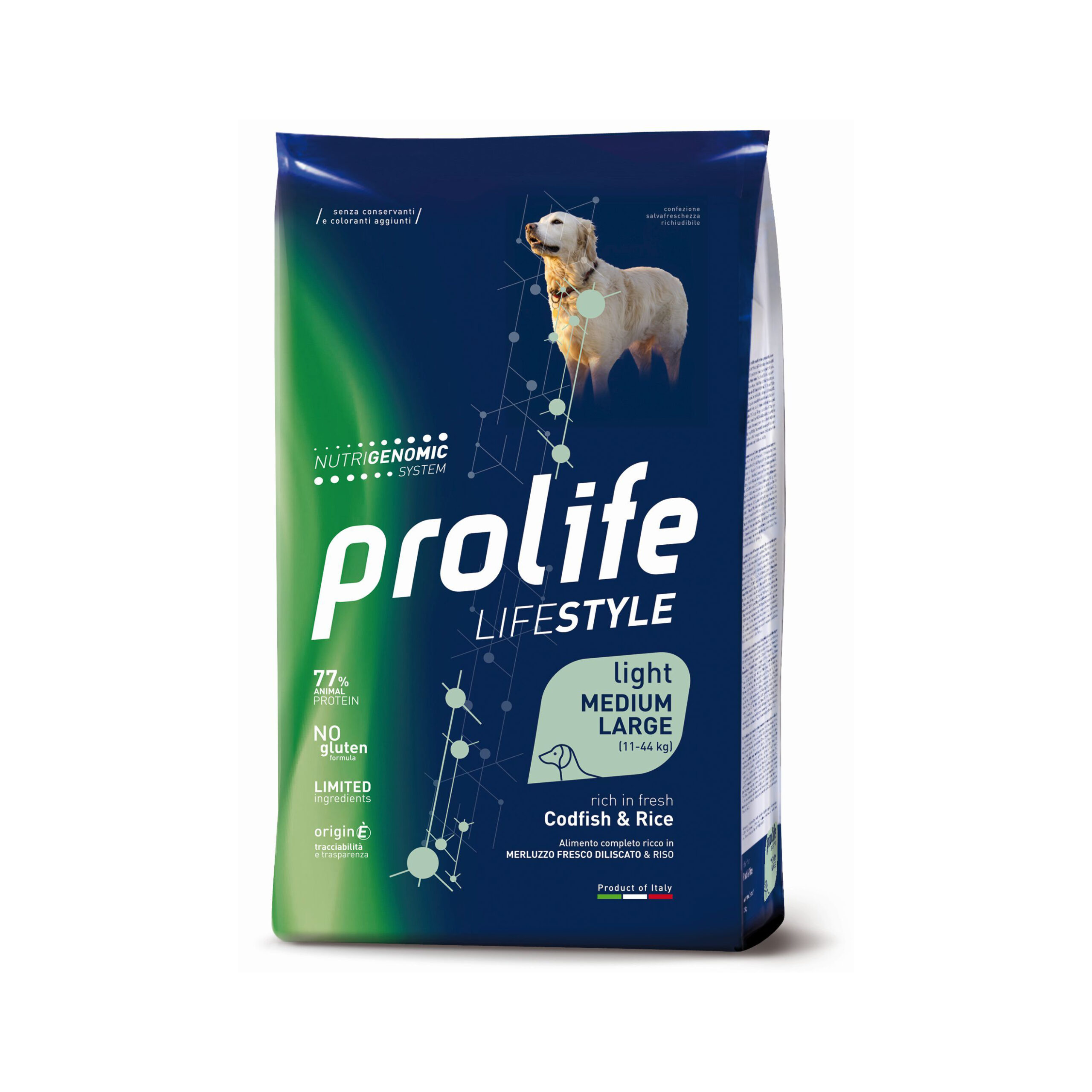 Crocchette Prolife Life Style Adult Light Codfish & Rice Medium/Large